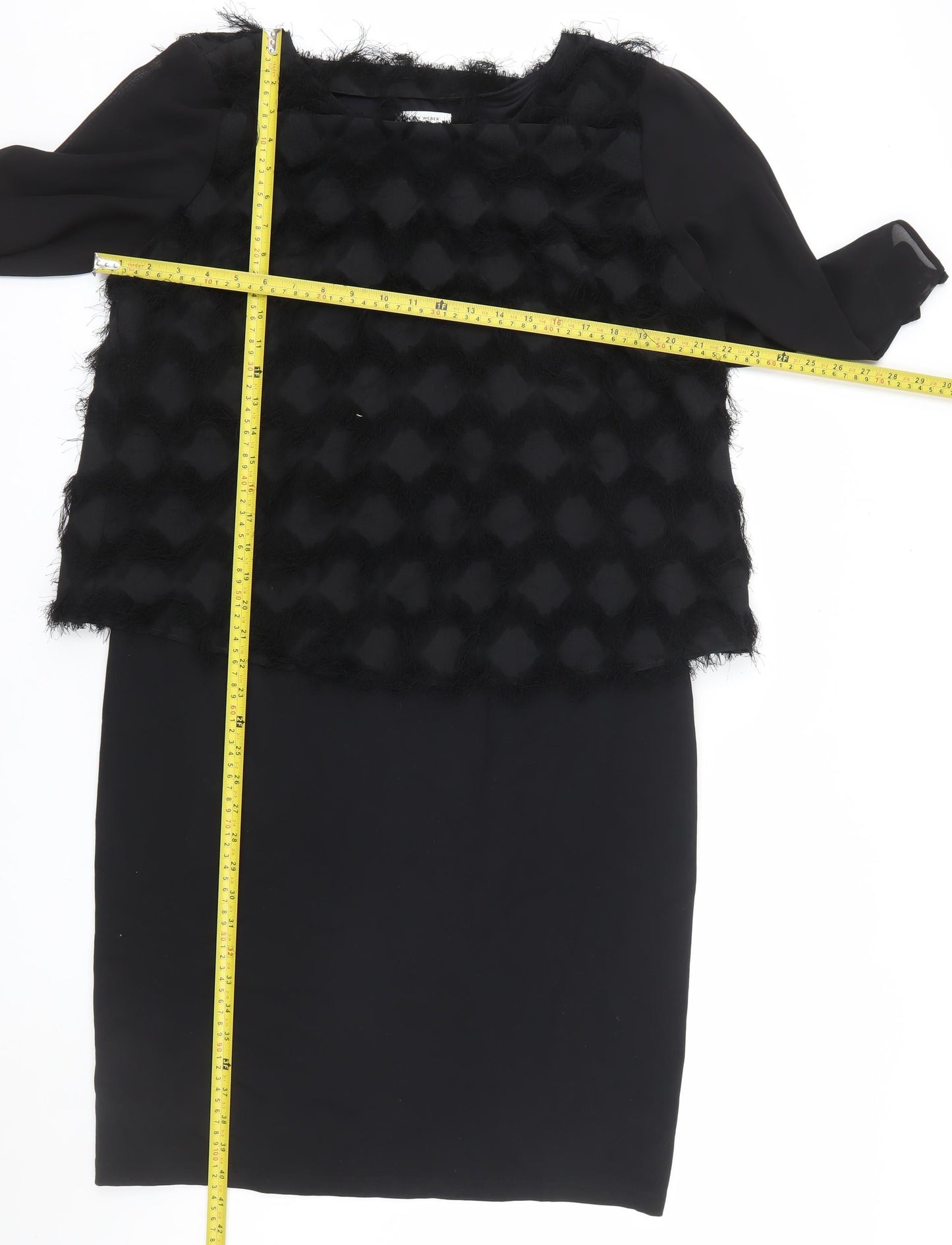 Gerry Weber Women’s Black Textured Shift Dress Size 14 Formal
