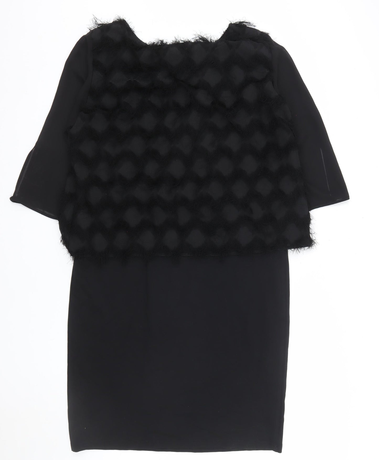 Gerry Weber Women’s Black Textured Shift Dress Size 14 Formal