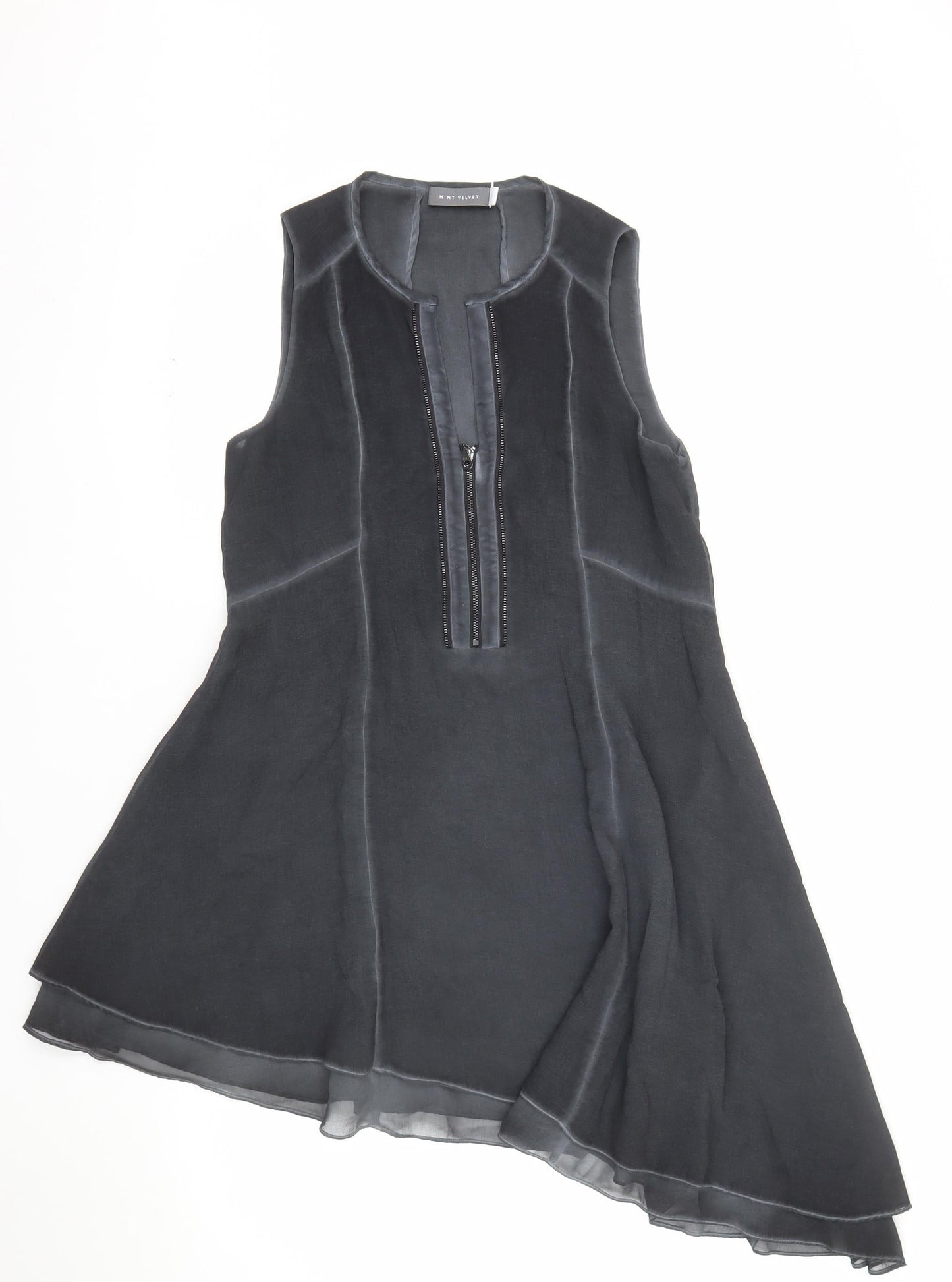 Mint Velvet Women's Black Size 10 Sleeveless A-Line Zip Dress