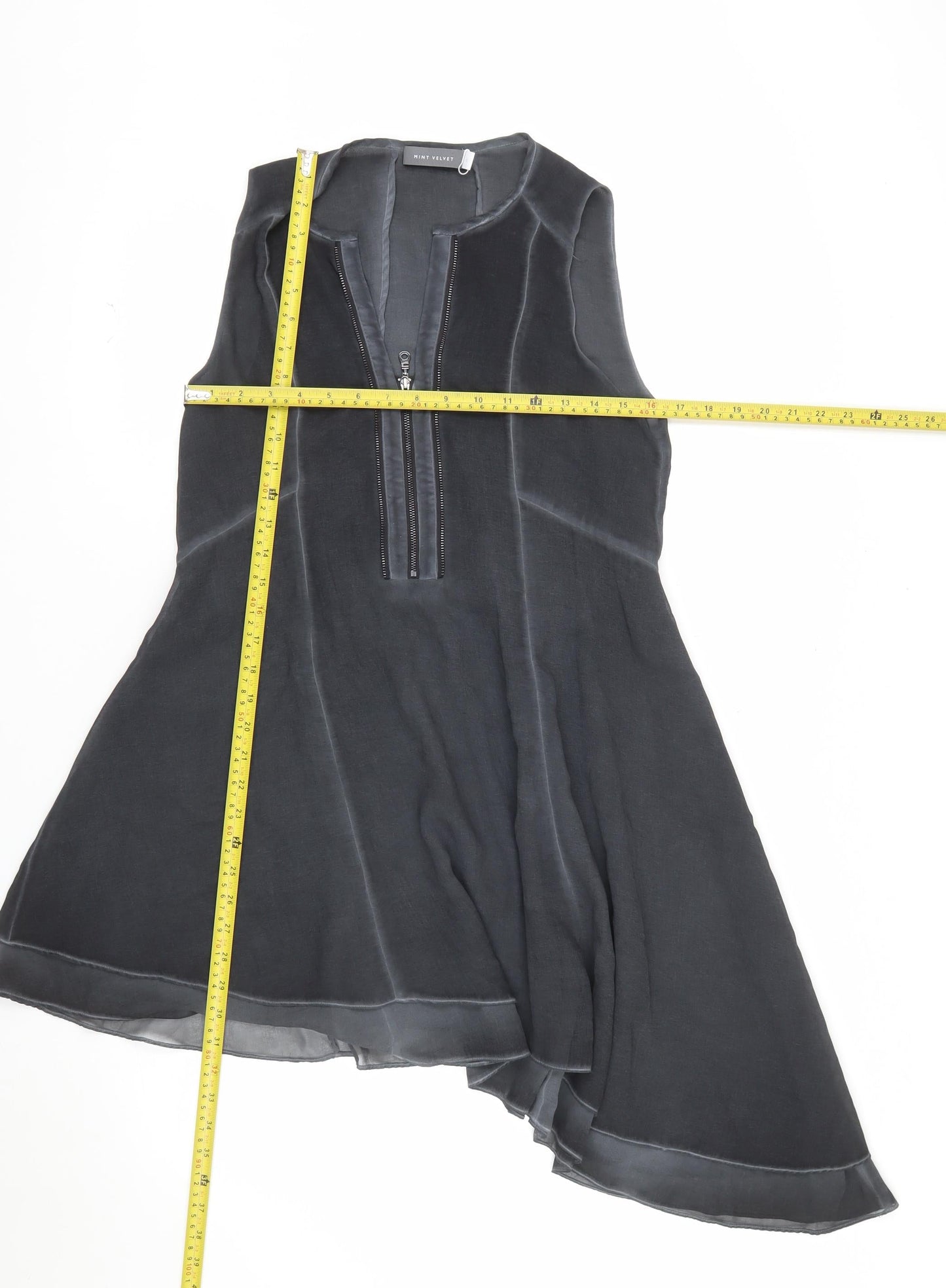 Mint Velvet Women's Black Size 10 Sleeveless A-Line Zip Dress