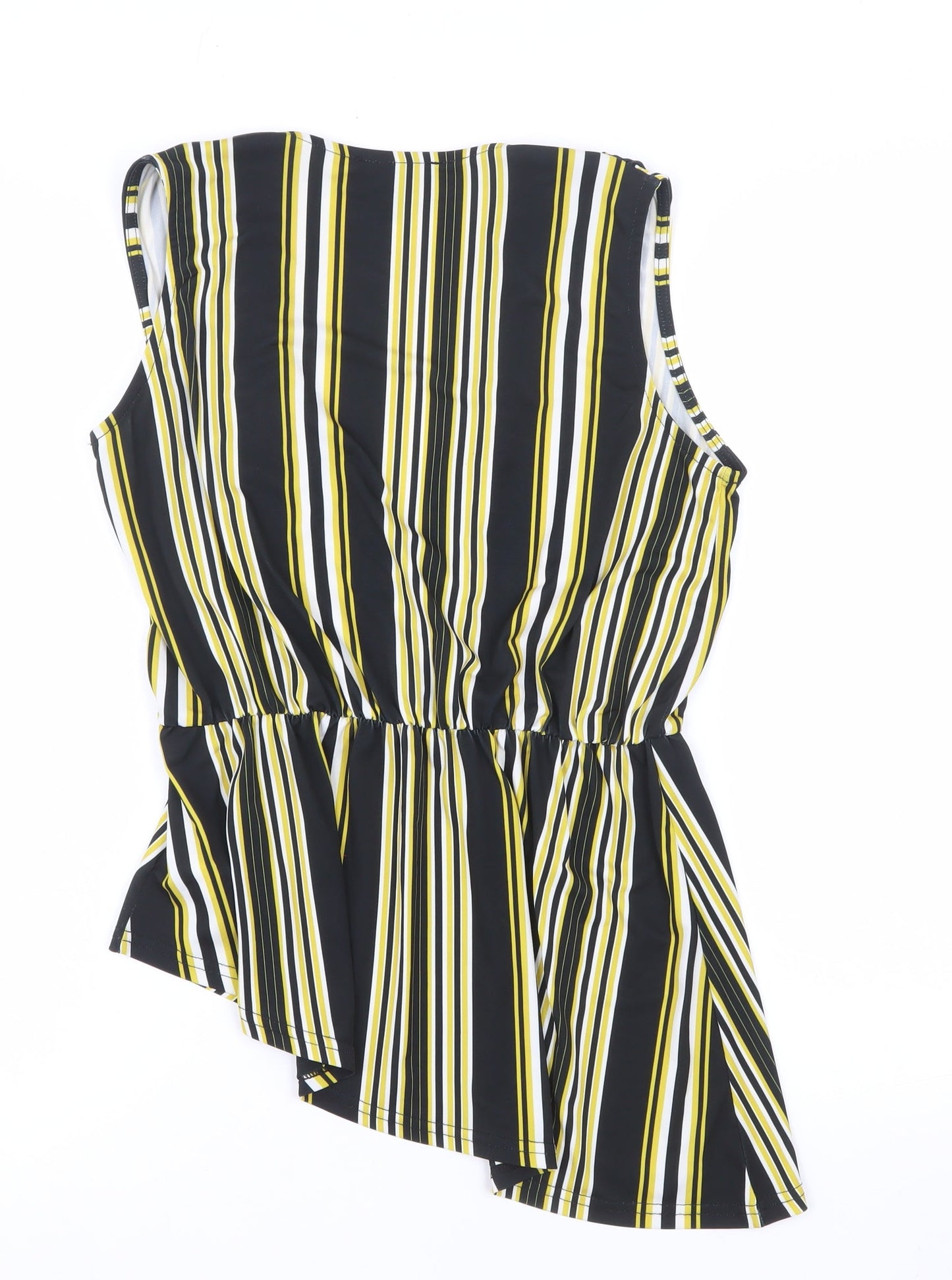 Lipsy Women’s Multicoloured Striped Wrap Sleeveless Blouse Size 10