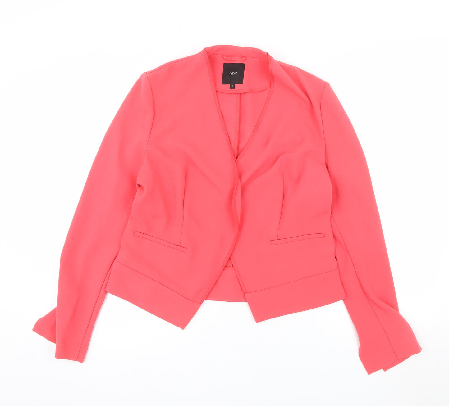 Next Women's Pink Crepe Blazer Jacket Size 12 Regular Fit