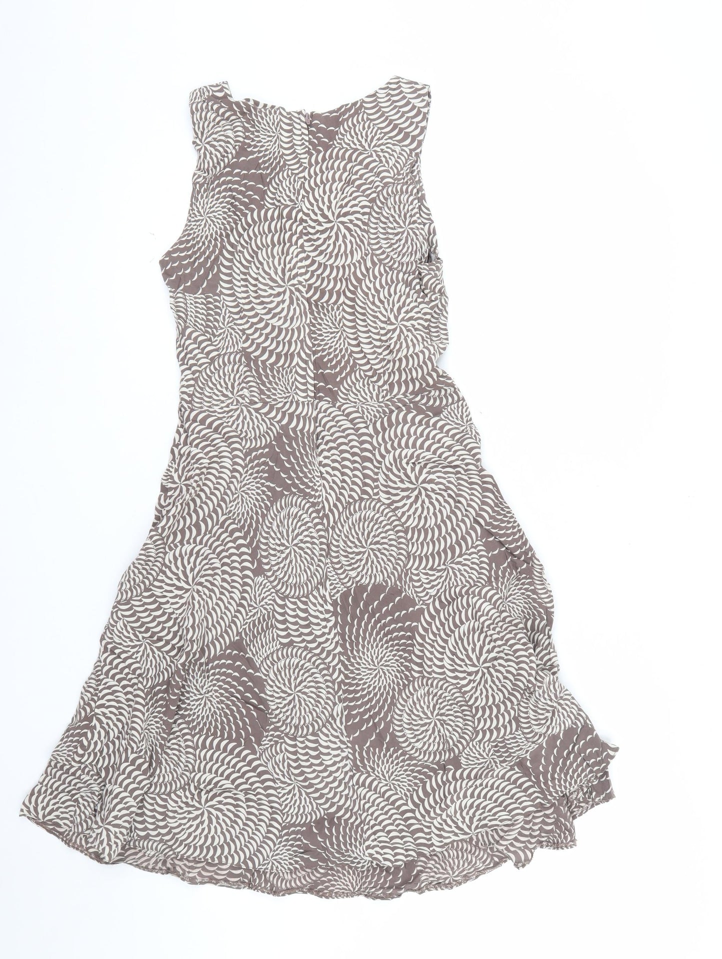 Debenhams Collection Women Brown Geometric A-Line Sleeveless Dress Size 10