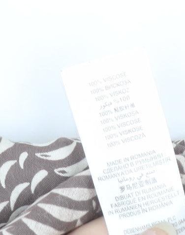 Debenhams Collection Women Brown Geometric A-Line Sleeveless Dress Size 10