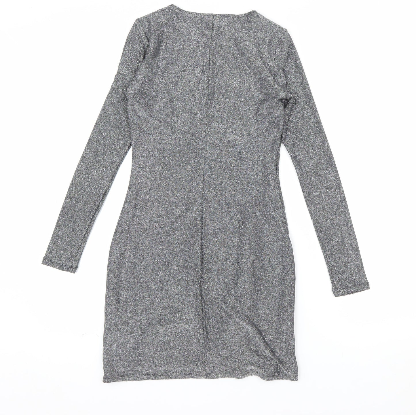 Hollister Women’s Silver Bodycon Long Sleeve Dress XS Party Wear