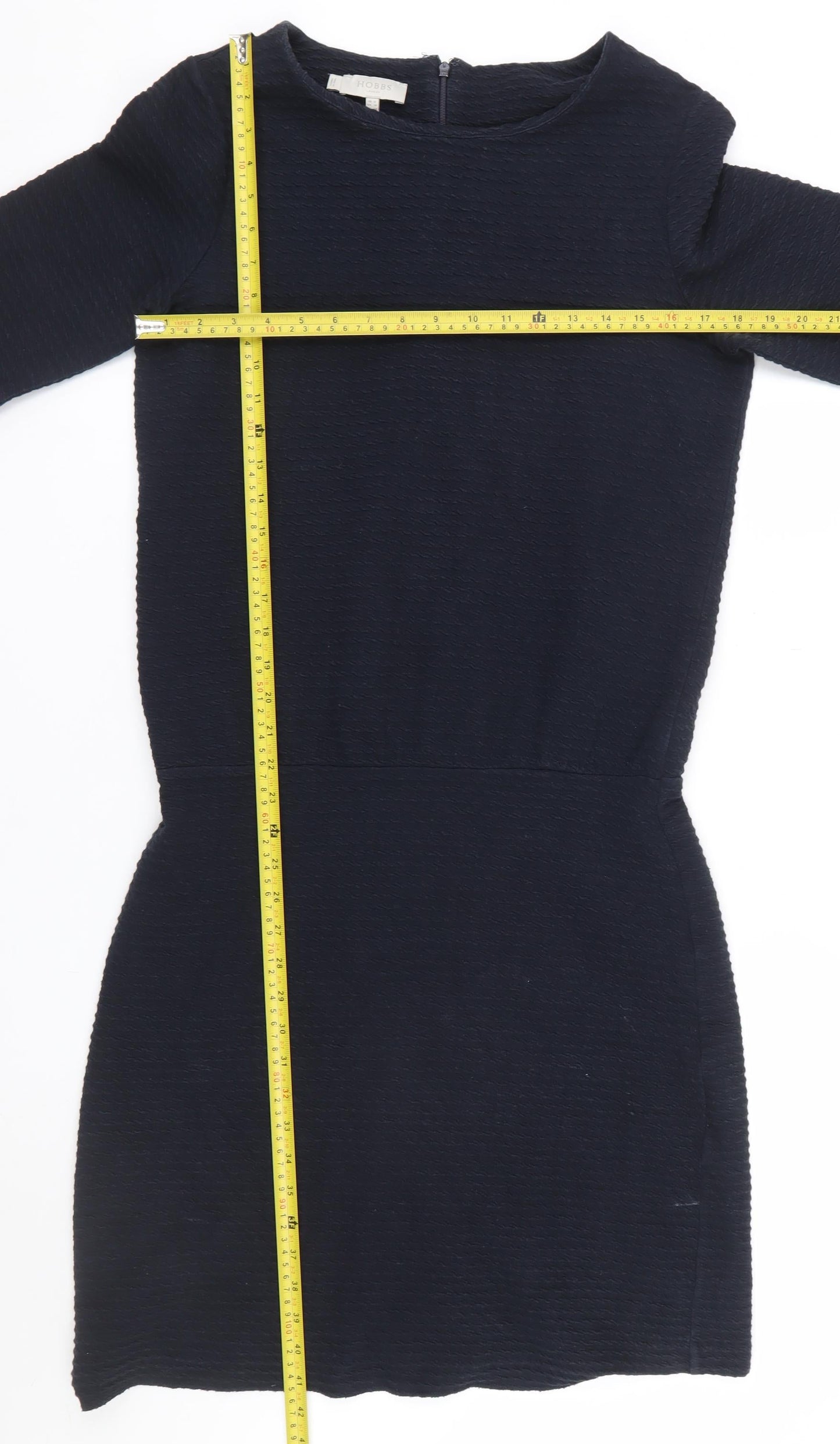 Hobbs Women Black Size 12 Short Sleeve Shift Work Dress