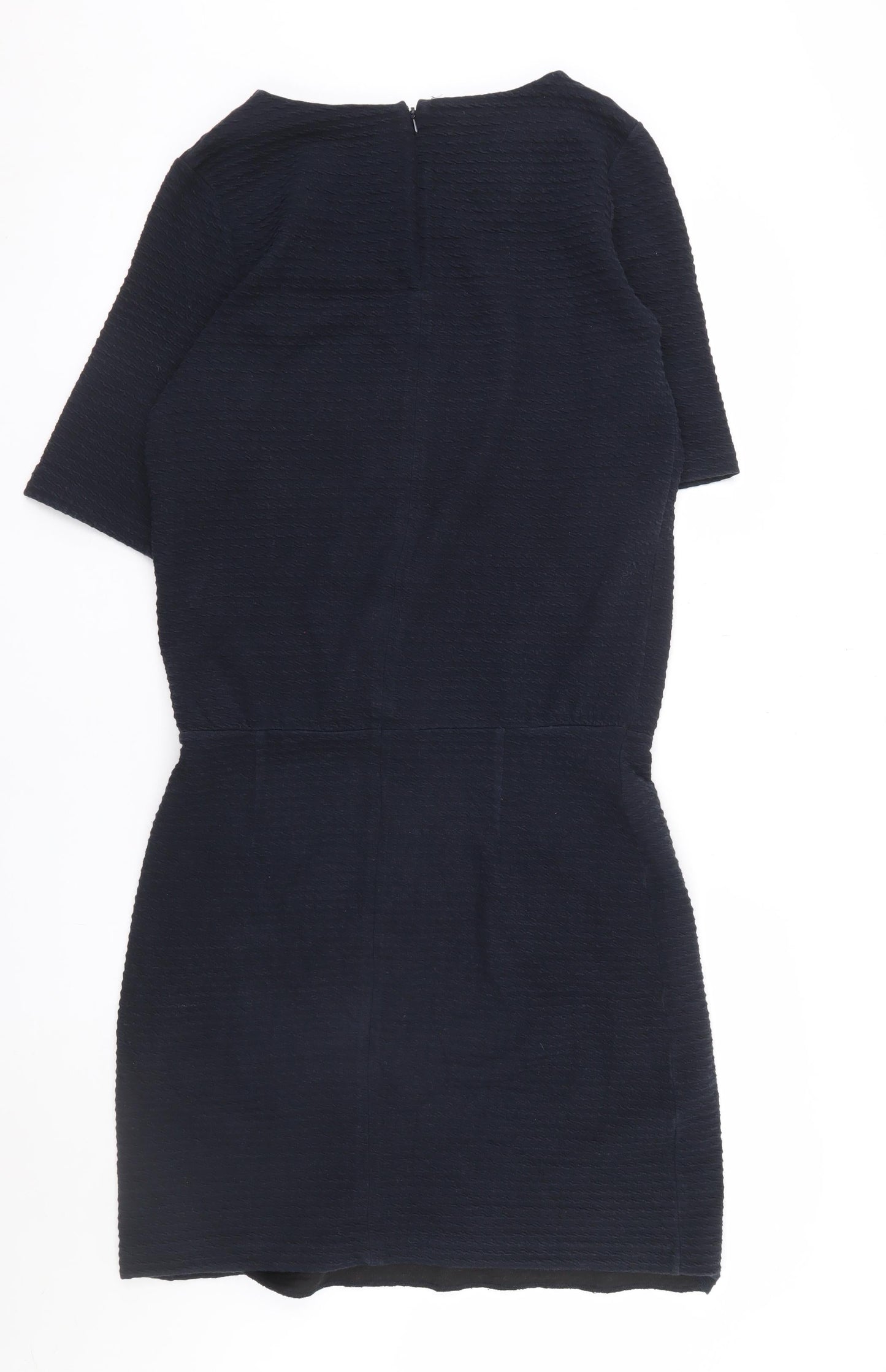 Hobbs Women Black Size 12 Short Sleeve Shift Work Dress