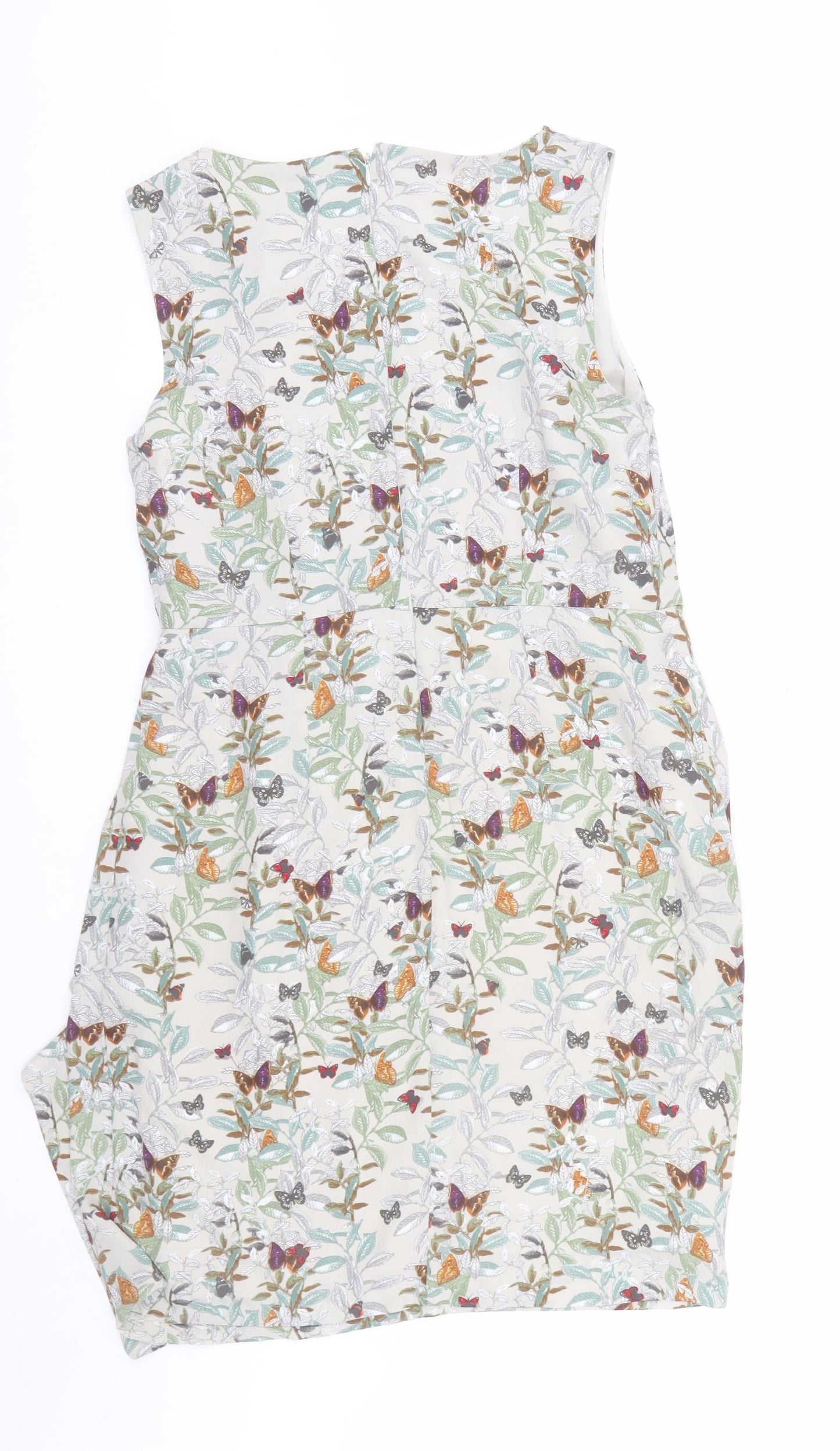 Monsoon Womens Multicoloured Floral Ruched Sheath Dress Size 14