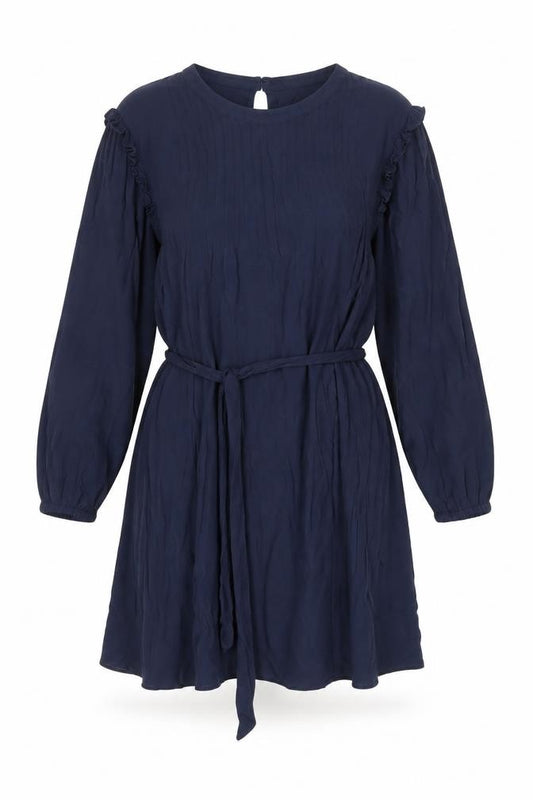Marks and Spencer Women's Blue Size 24 Fit & Flare Pleated Dress