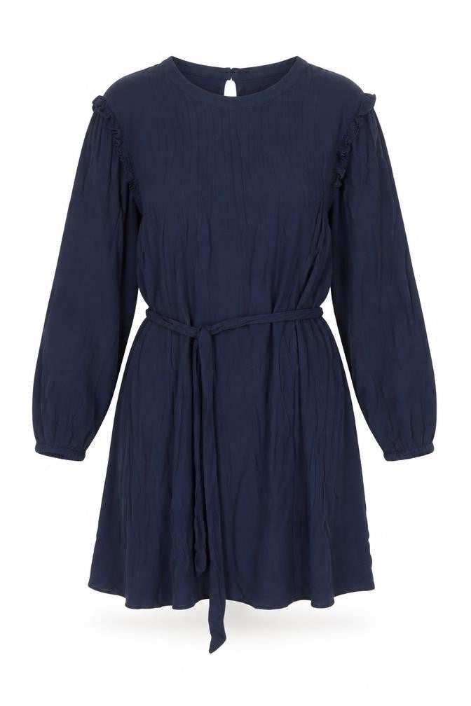 Marks & Spencer Women's Blue Size 24 Fit & Flare Pleated Dress