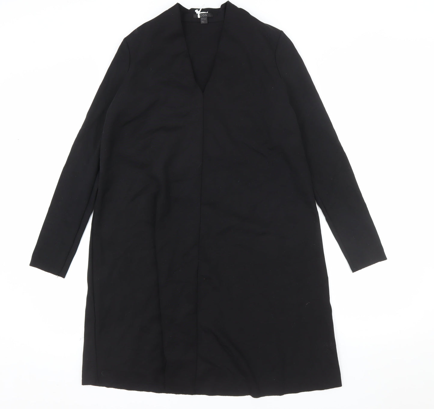 COS Women Black Shift Dress Size 8 Long Sleeve Knee Length