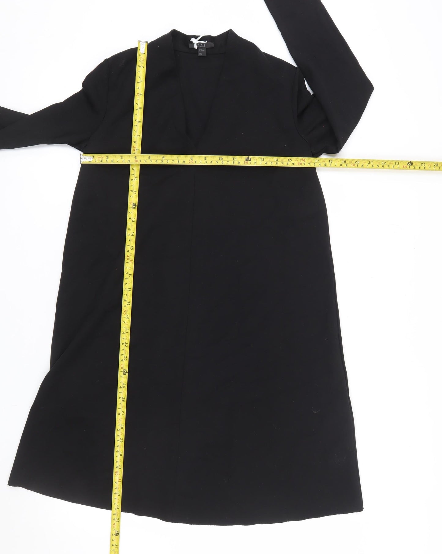 COS Women Black Shift Dress Size 8 Long Sleeve Knee Length