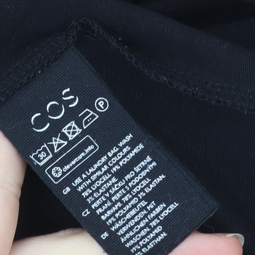 COS Women Black Shift Dress Size 8 Long Sleeve Knee Length