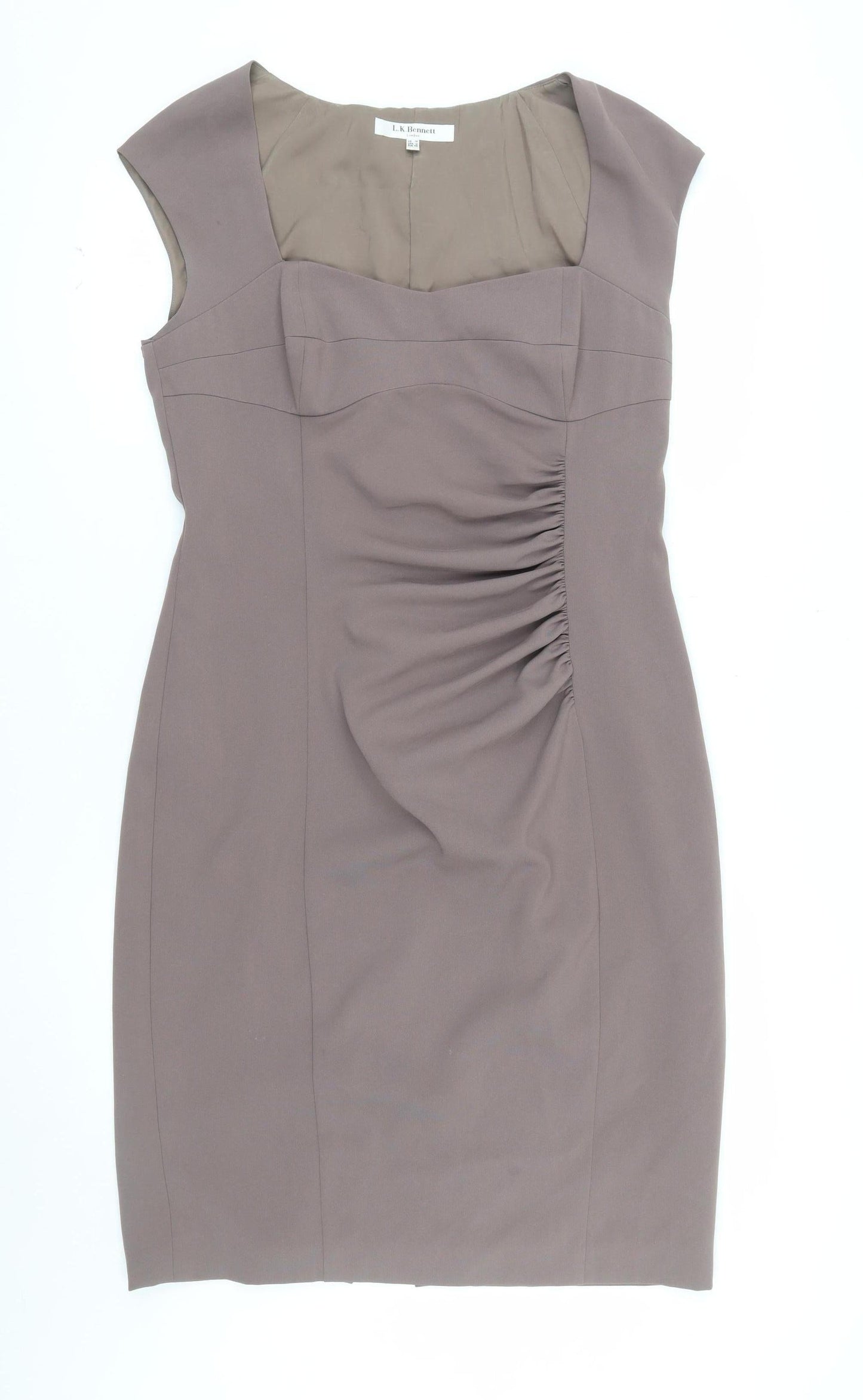 L.K. Bennett Women's Brown Sheath Dress UK 14 Knee Length Workwear