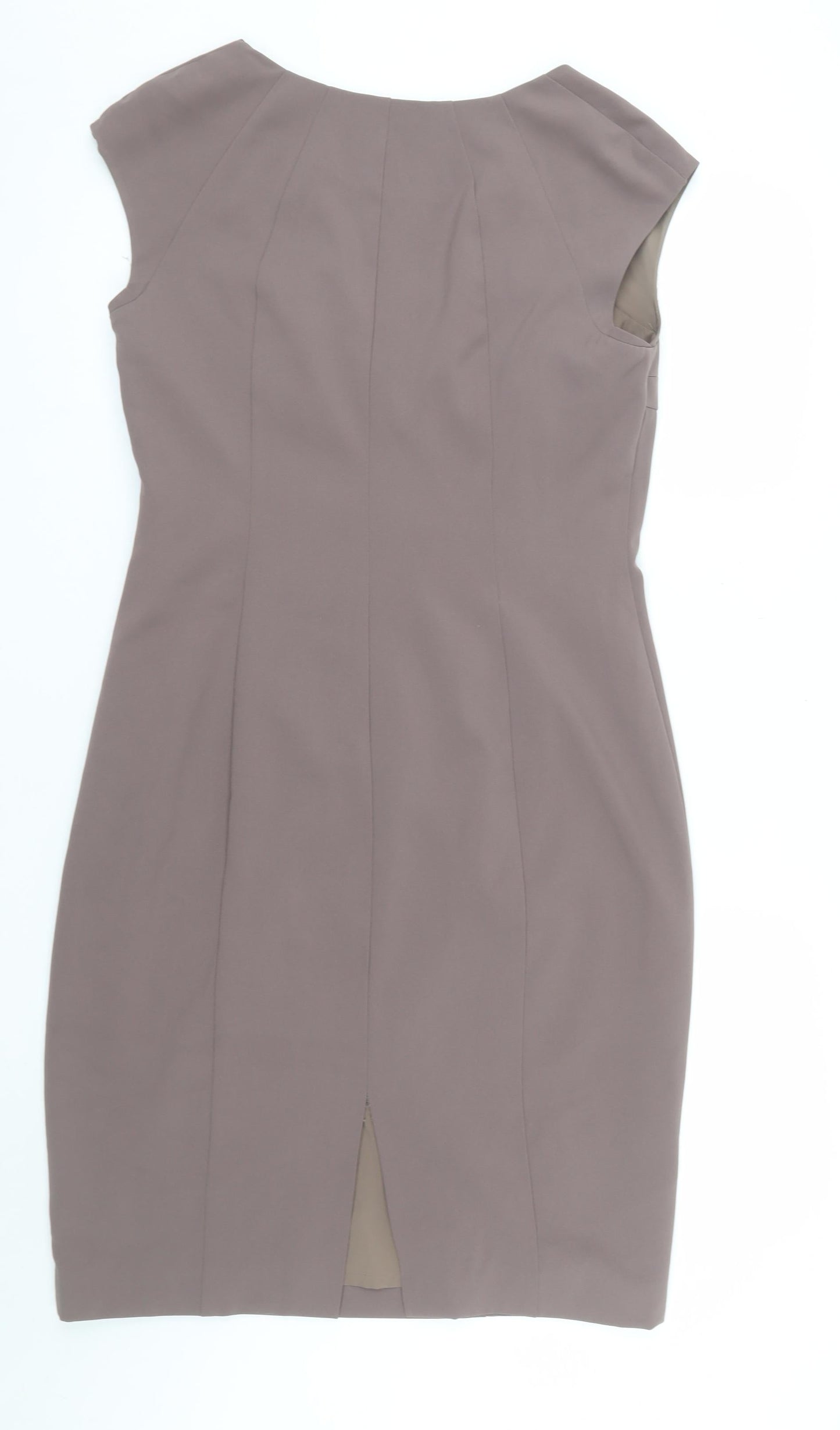 L.K. Bennett Women's Brown Sheath Dress UK 14 Knee Length Workwear