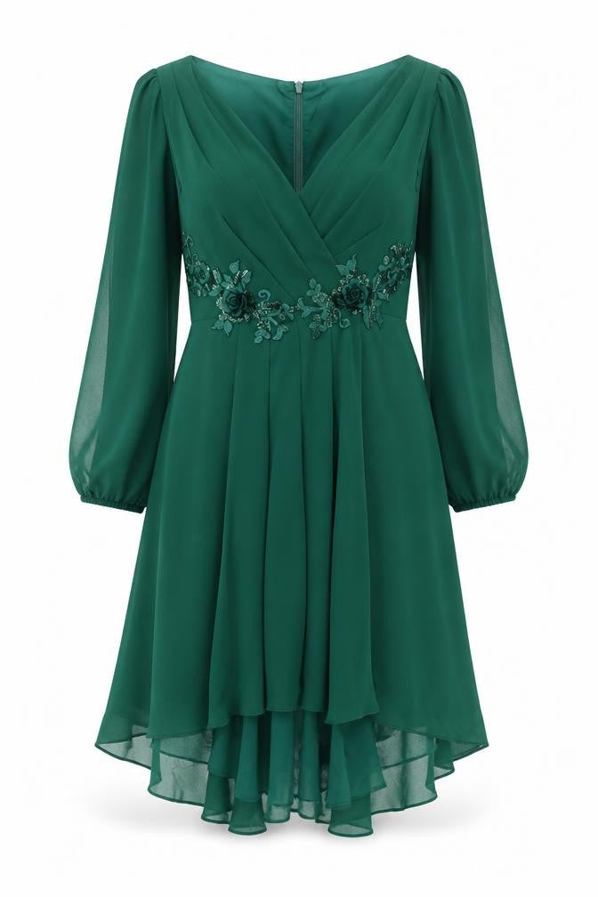 Ever Pretty Women's Green Size 12 Fit & Flare Embroidered Party Dress