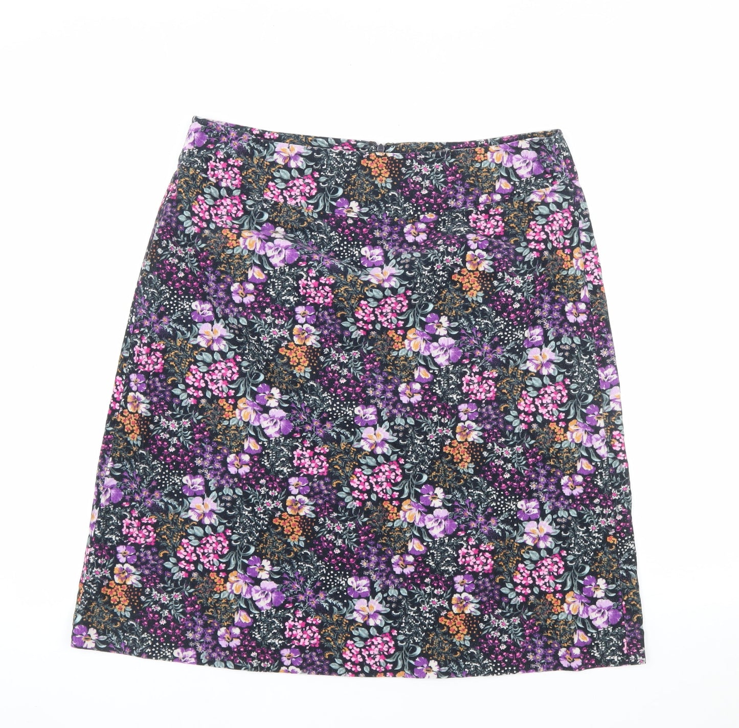 Laura Ashley Women’s Multicoloured Floral A-Line Corduroy Skirt UK 14