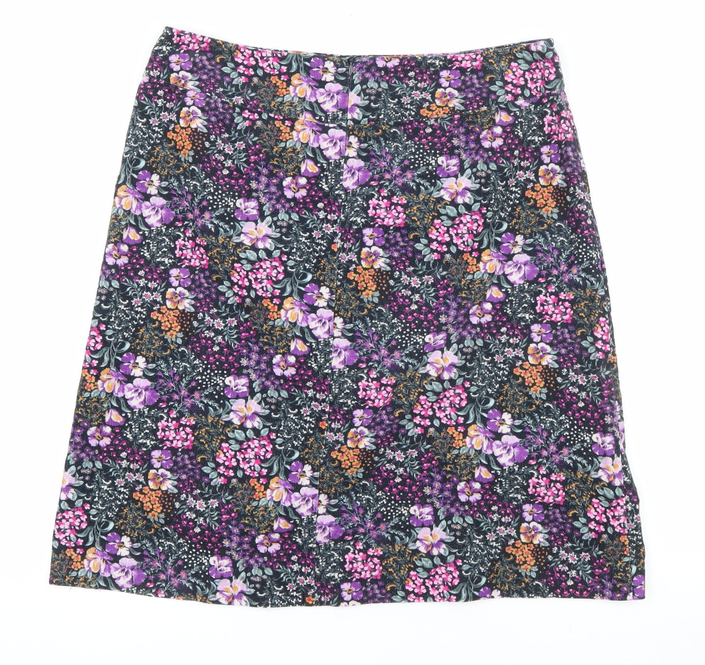 Laura Ashley Women’s Multicoloured Floral A-Line Corduroy Skirt UK 14