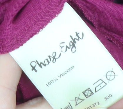 Phase Eight Women's Pink Wrap Blouse Size 14 Viscose 3/4 Sleeve