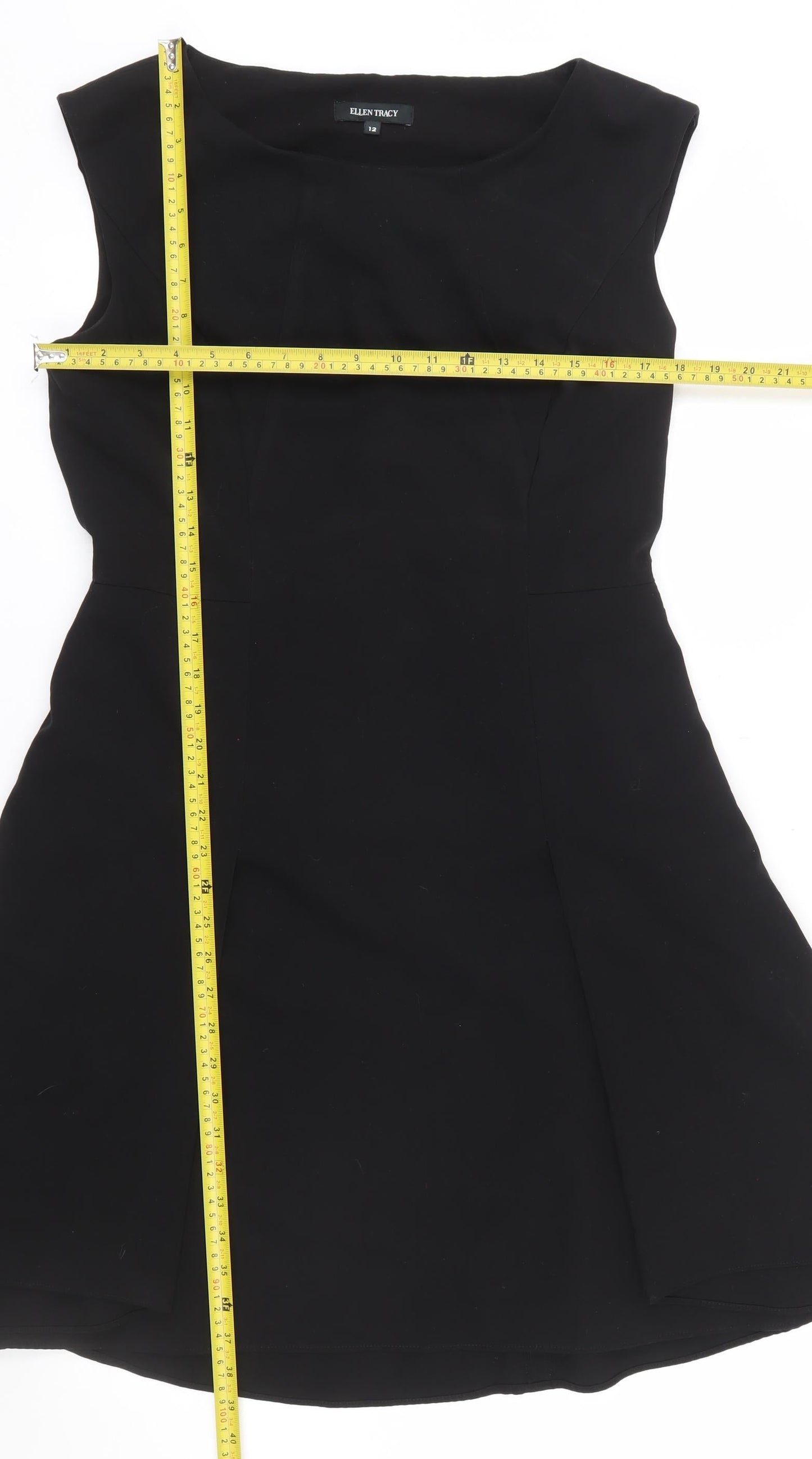 Ellen Tracy Womens Black Size 12 Fit & Flare Sleeveless Dress