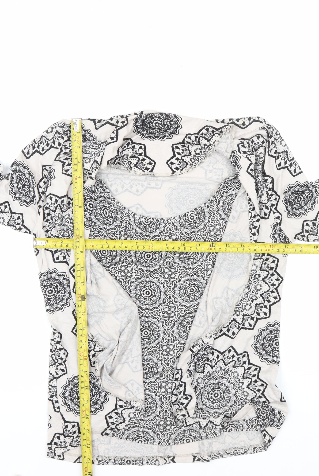 Marks and Spencer Per Una Women’s Black Geometric Tunic Top Size 10