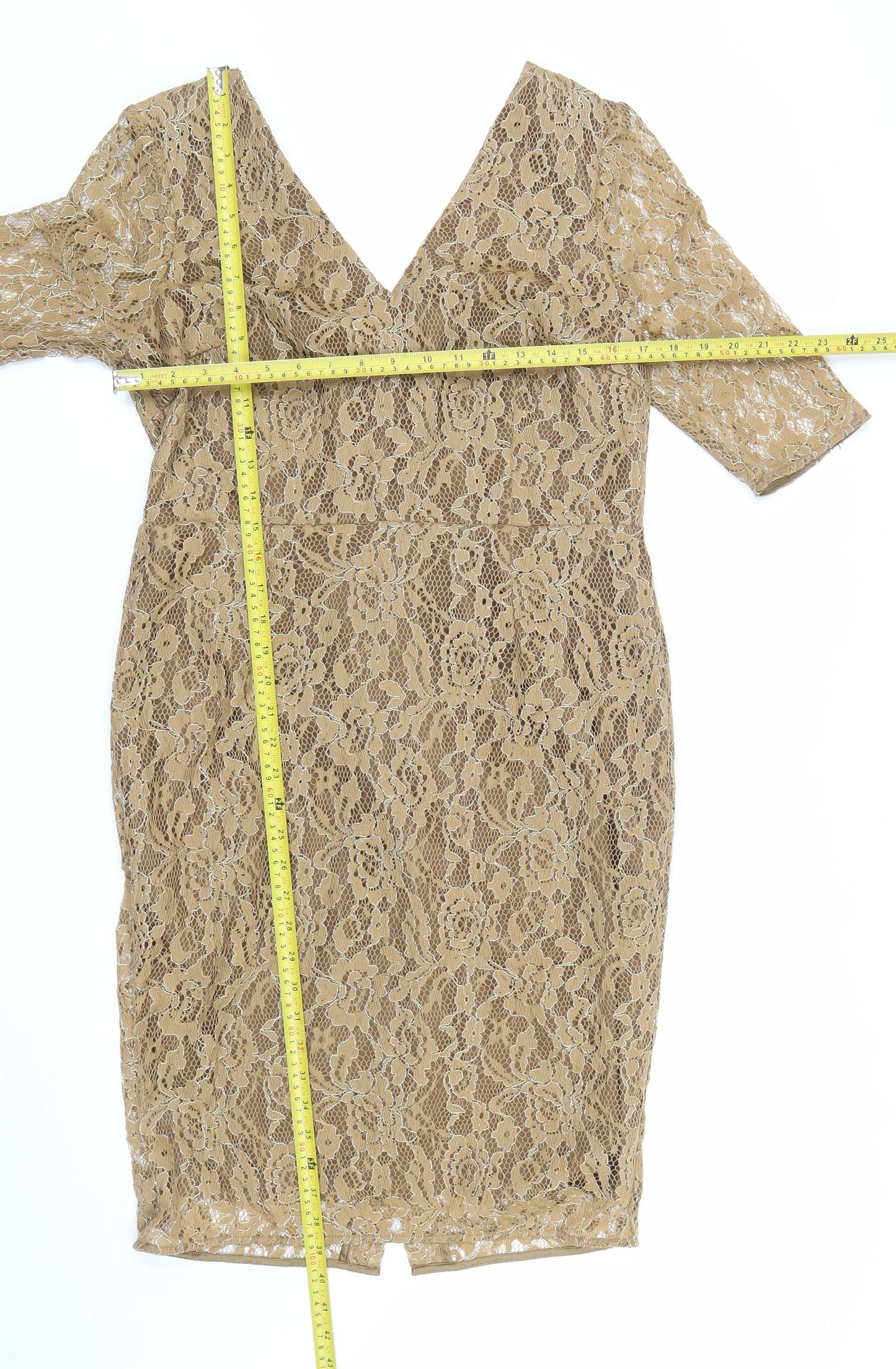 Marks and Spencer Women’s Beige Lace Bodycon Dress Size 14