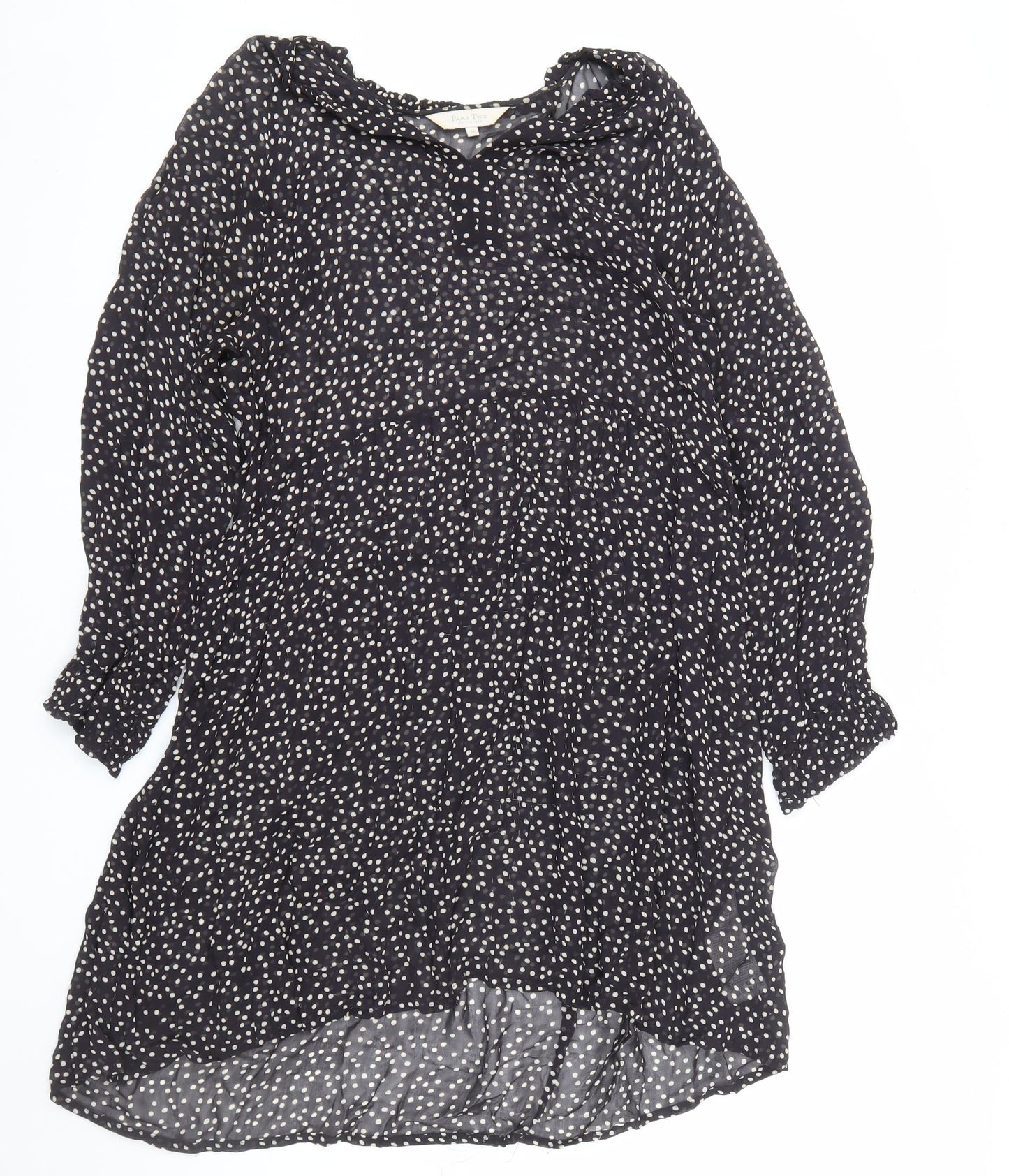 Part Two Women’s Black Polka Dot Knee Length Shift Dress UK 8