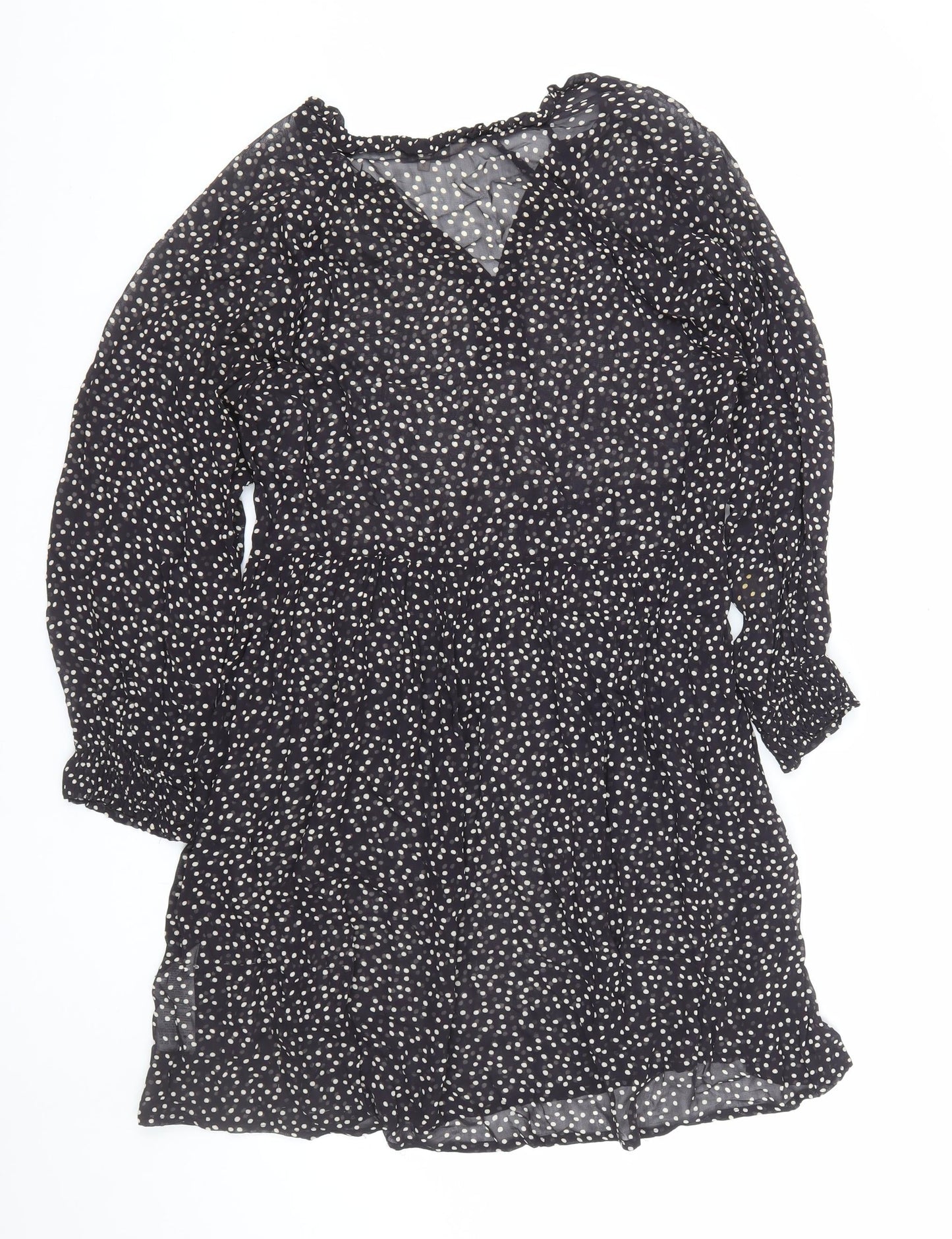 Part Two Women’s Black Polka Dot Knee Length Shift Dress UK 8