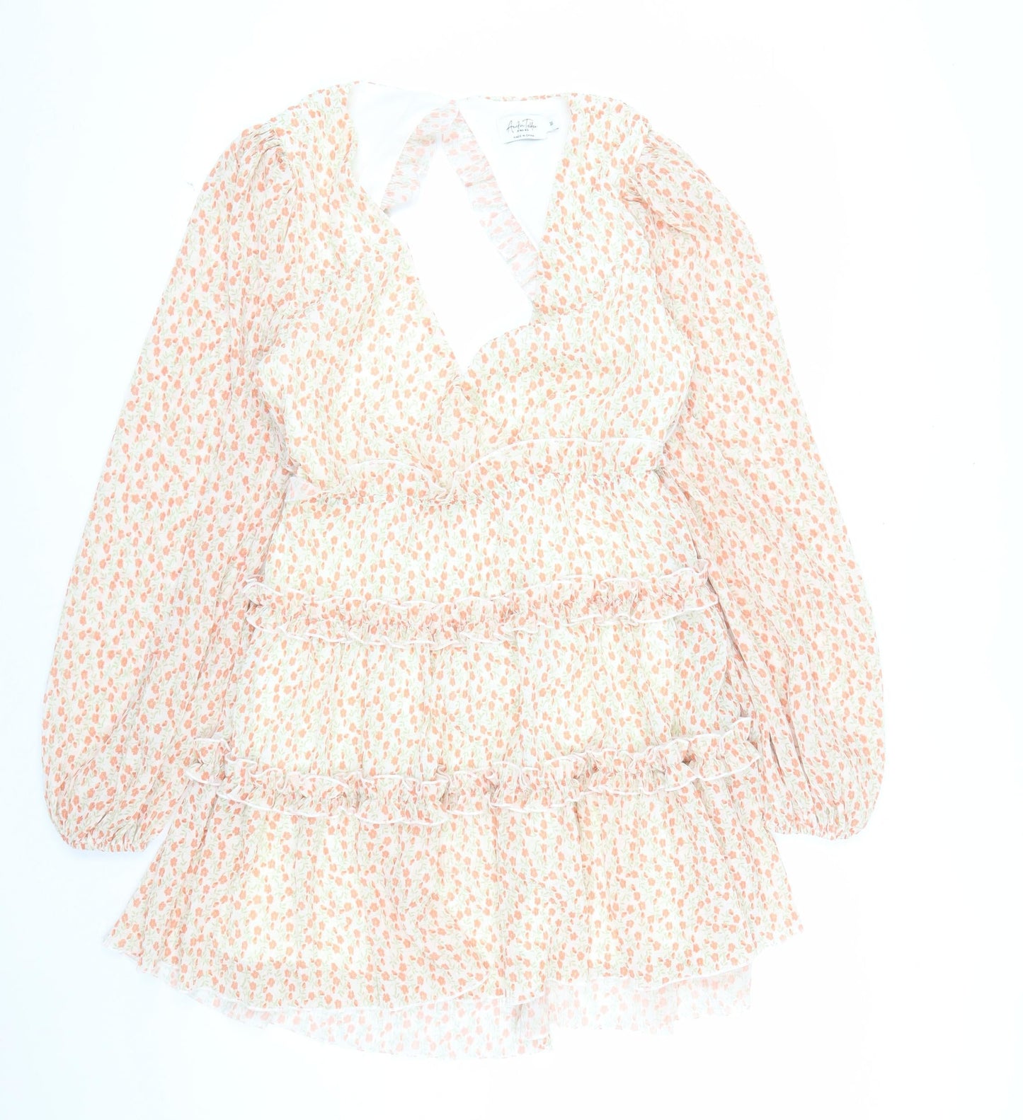 NA-KD Women’s Multicoloured Floral Ruffle A-Line Dress Size 10