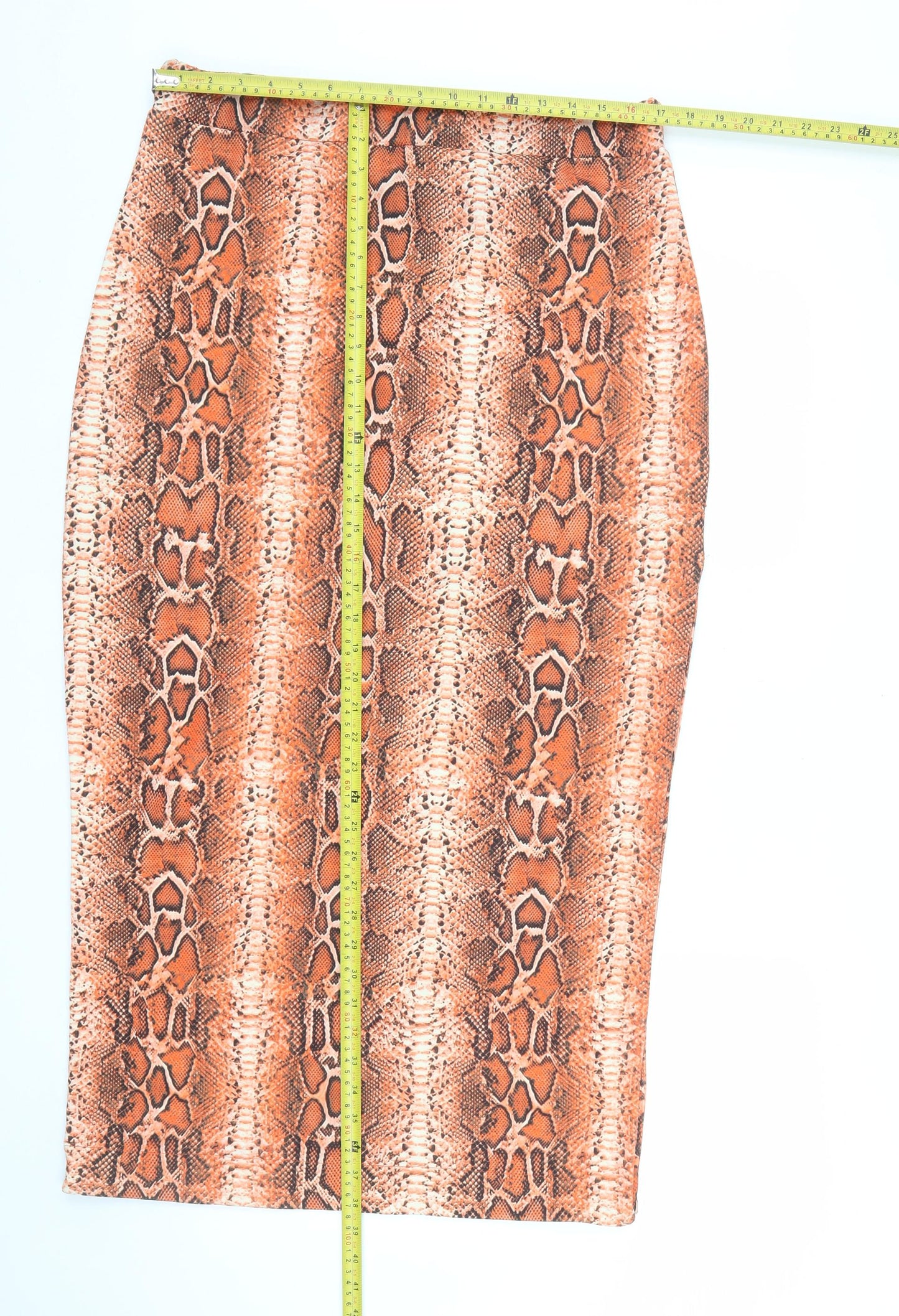 ASOS Women Brown Animal Print Pencil Skirt Size 18 Stretch