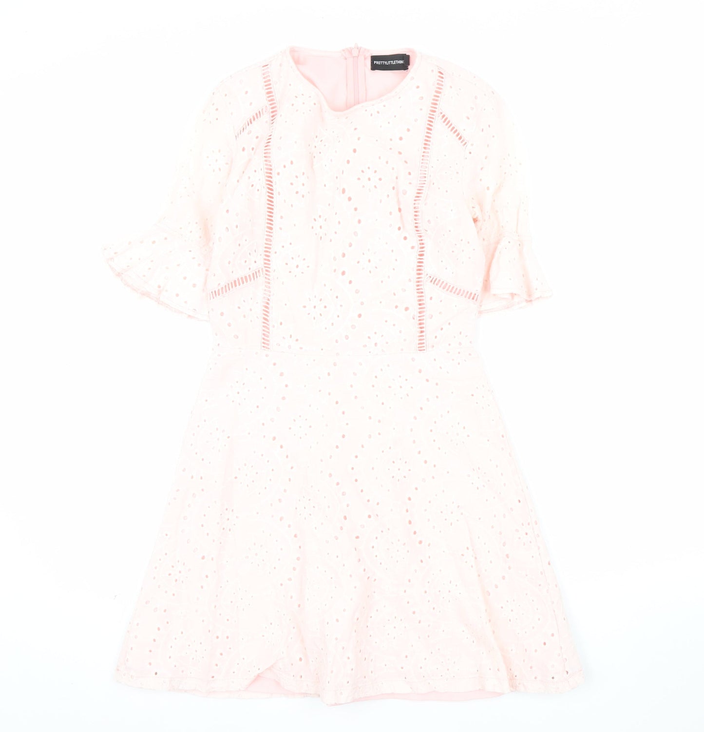 PrettyLittleThing Women Pink Fit & Flare Lace Dress Size 6