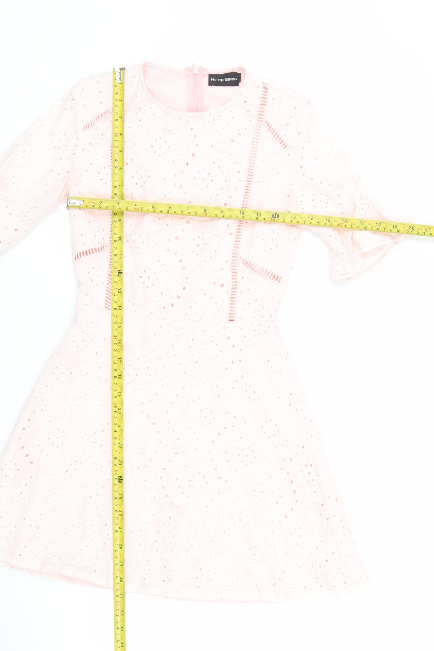 PrettyLittleThing Women Pink Fit & Flare Lace Dress Size 6