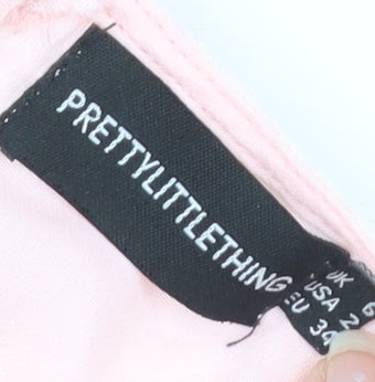 PrettyLittleThing Women Pink Fit & Flare Lace Dress Size 6