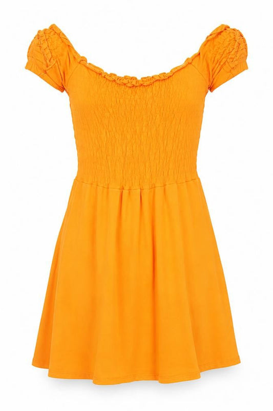 ASOS Women’s Orange Smocked Short Skater Dress Size 8