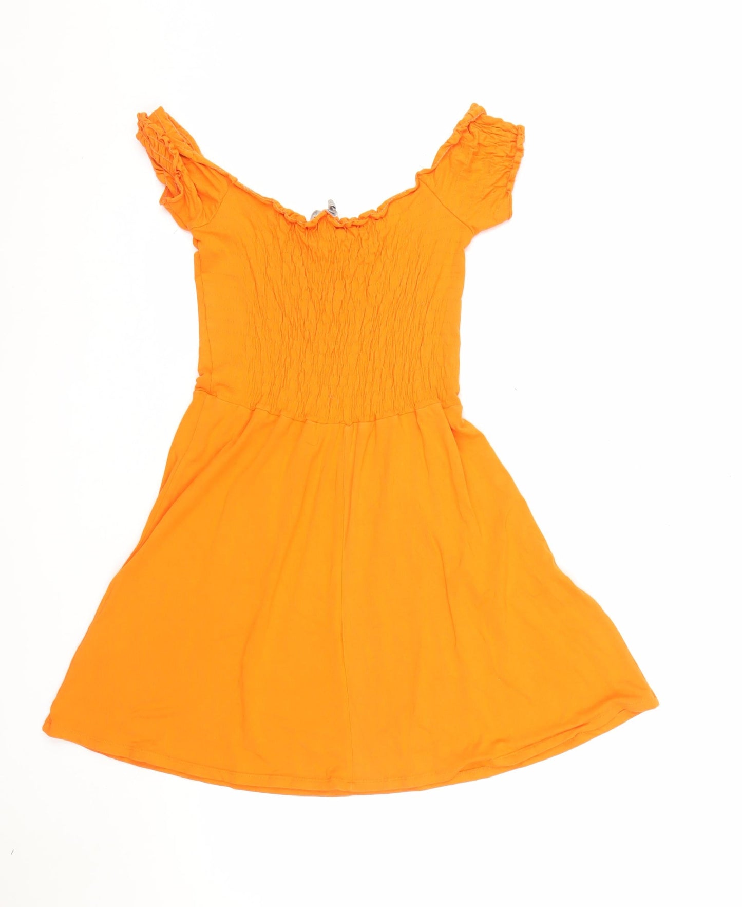 ASOS Women’s Orange Smocked Short Skater Dress Size 8