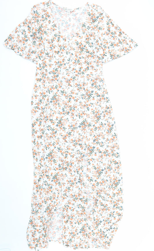 Miss Selfridge Women's Floral Wrap Midi Dress Size 6 Multicoloured