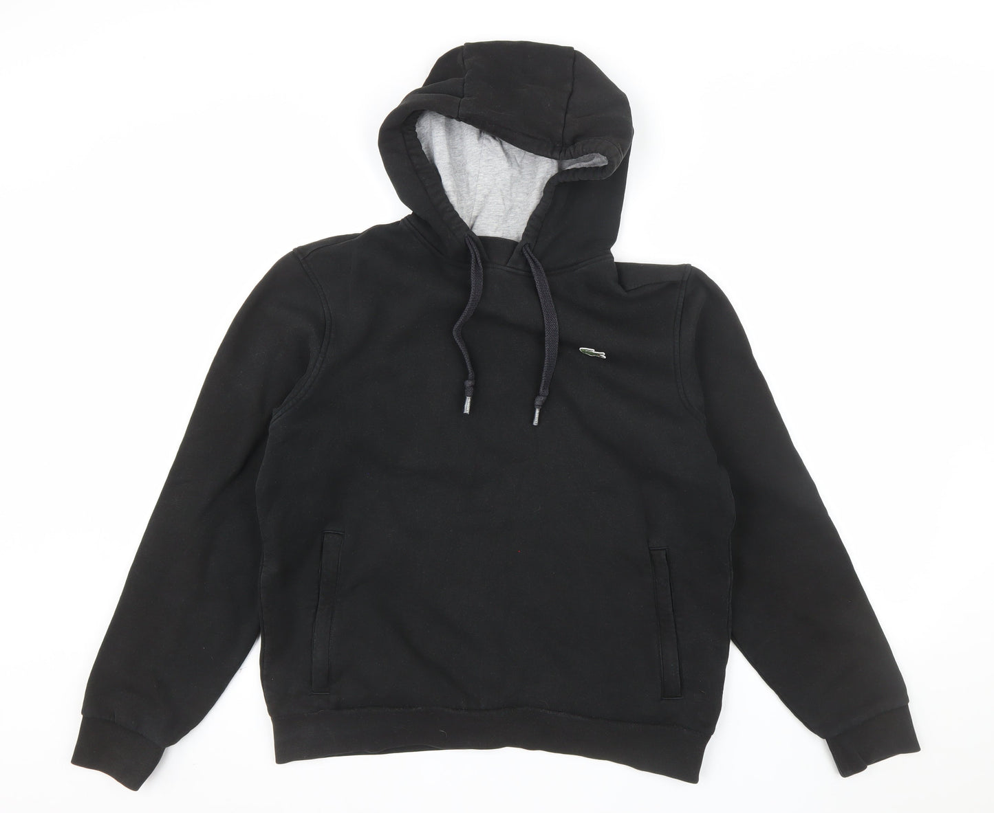 Lacoste Sport Men’s Black Pullover Hoodie M Regular Fit Cotton Blend