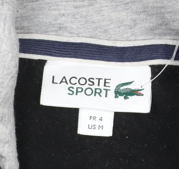 Lacoste Sport Men’s Black Pullover Hoodie M Regular Fit Cotton Blend