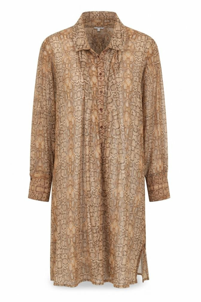Next Women Brown Snake Print Shirt Dress Size 22 Plus Fit