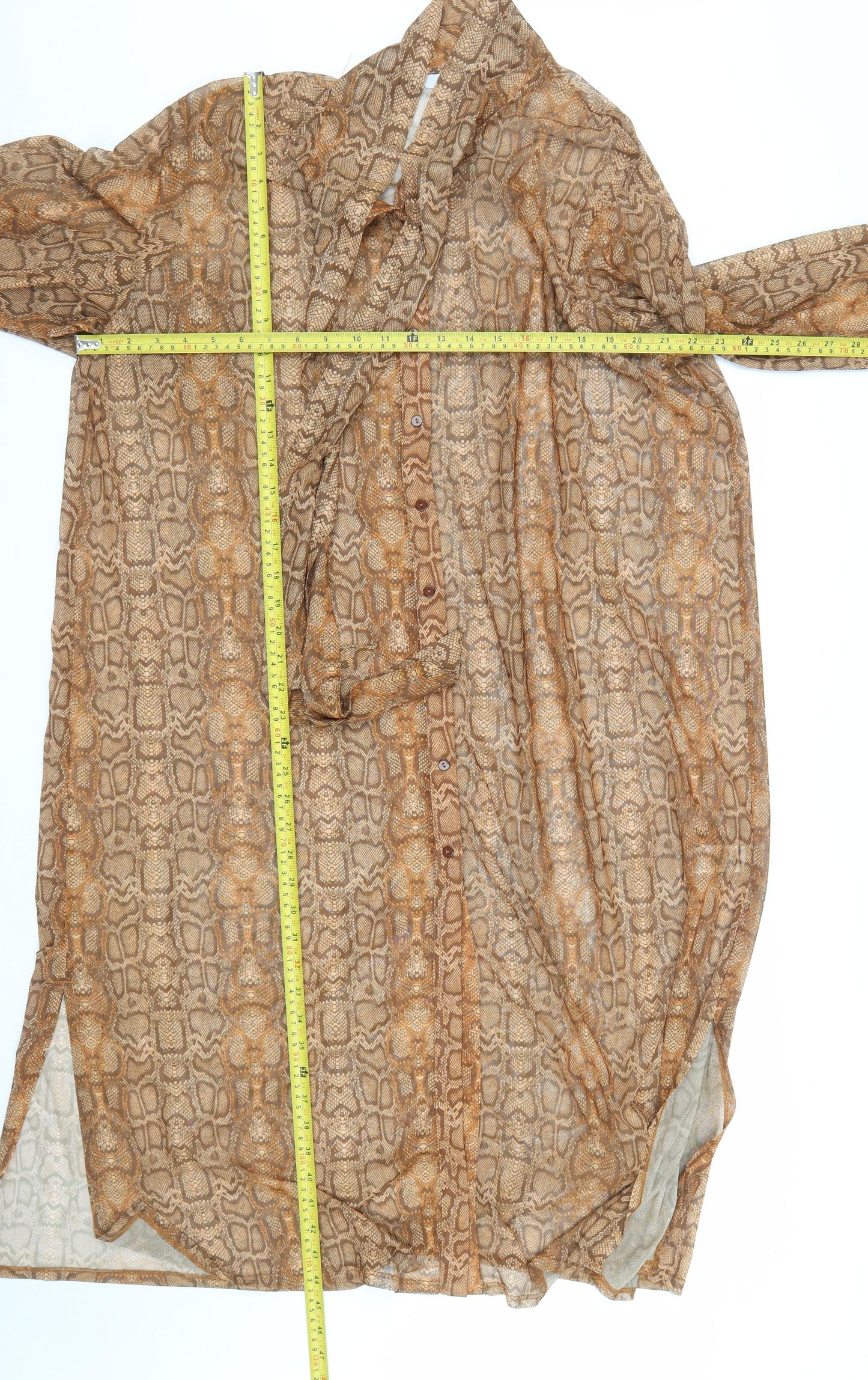 Next Women Brown Snake Print Shirt Dress Size 22 Plus Fit