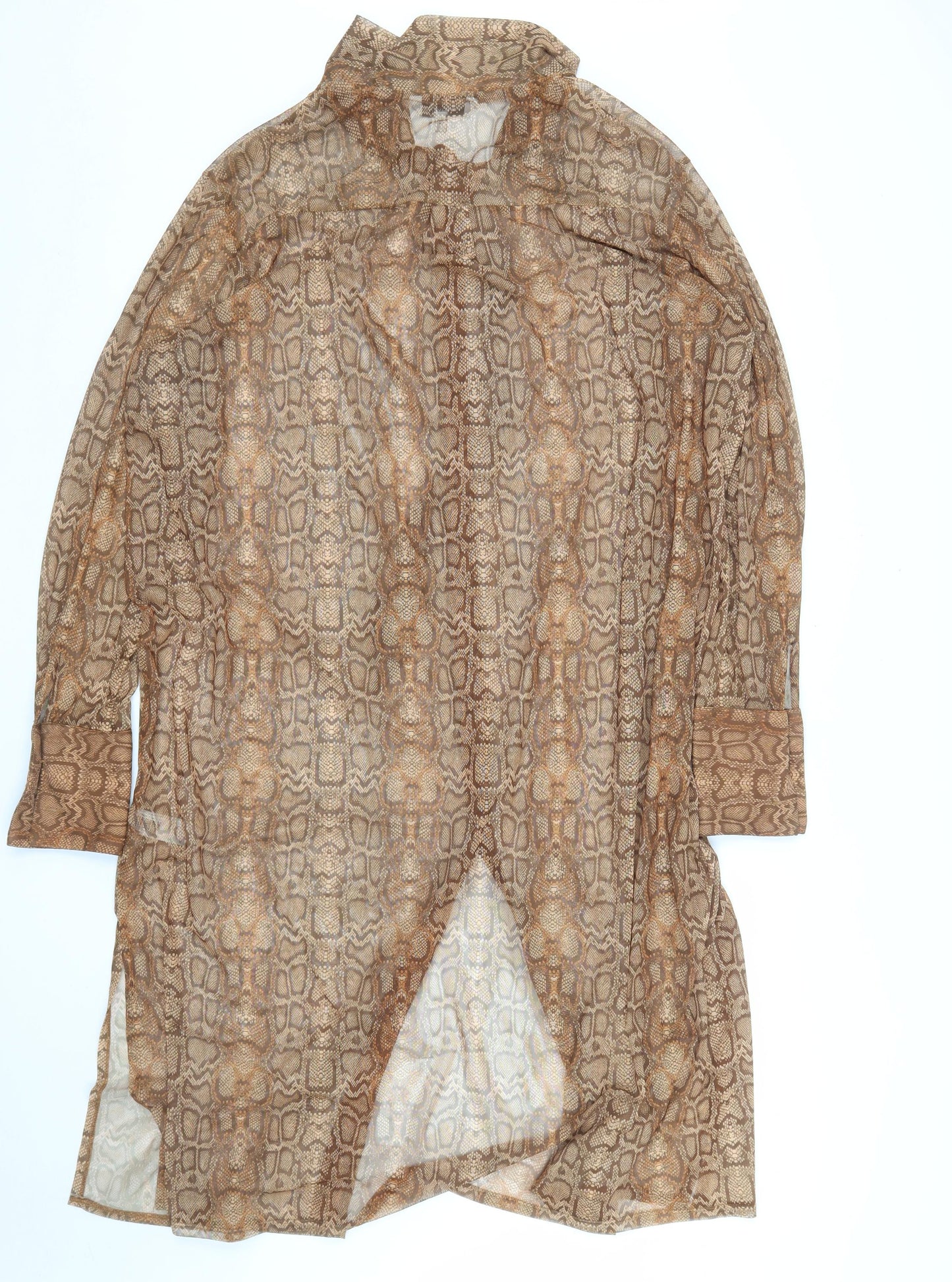 Next Women Brown Snake Print Shirt Dress Size 22 Plus Fit