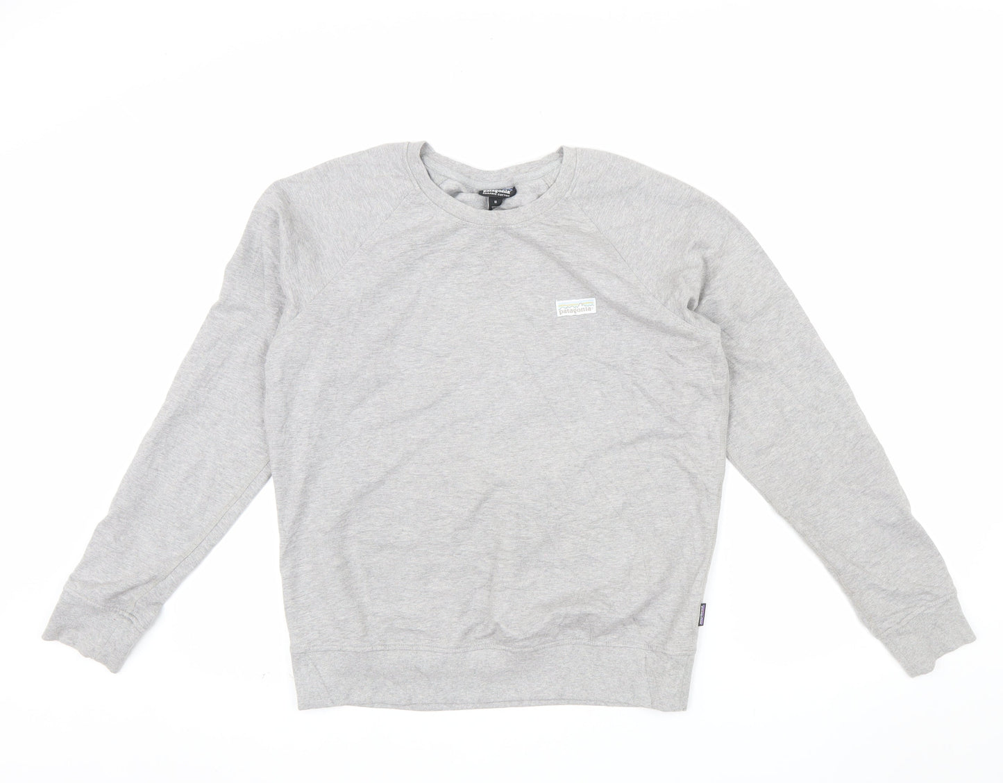 Patagonia Men Grey Organic Cotton Crew Neck Sweatshirt M