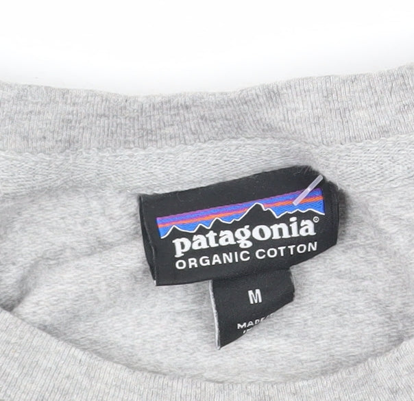 Patagonia Men Grey Organic Cotton Crew Neck Sweatshirt M