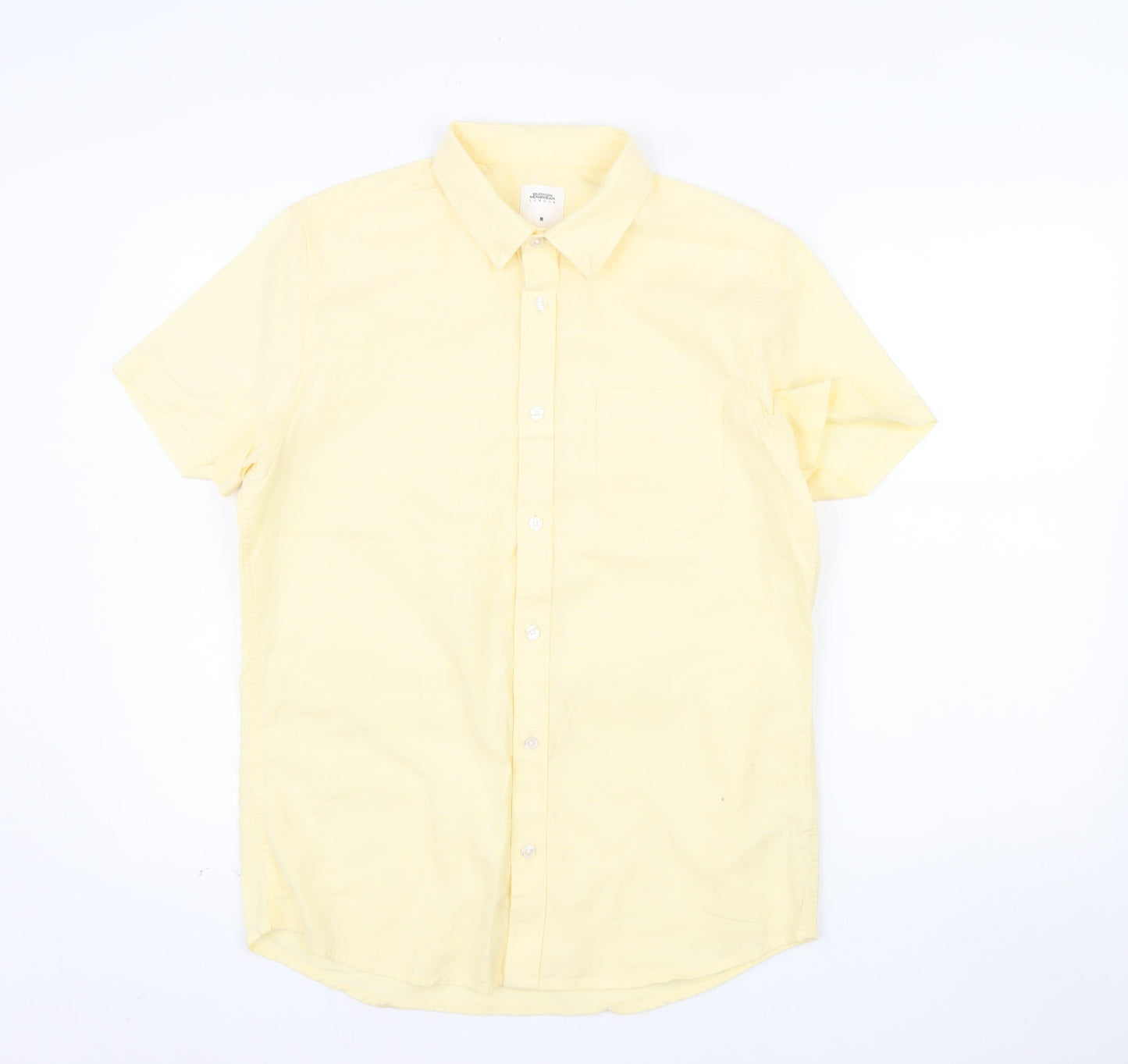 Burton Menswear London Men's Yellow Short Sleeve Cotton Casual Shirt M