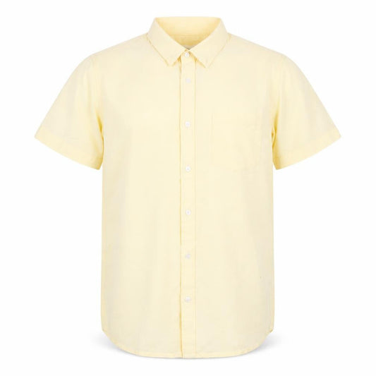 Burton Menswear London Men's Yellow Short Sleeve Cotton Casual Shirt M