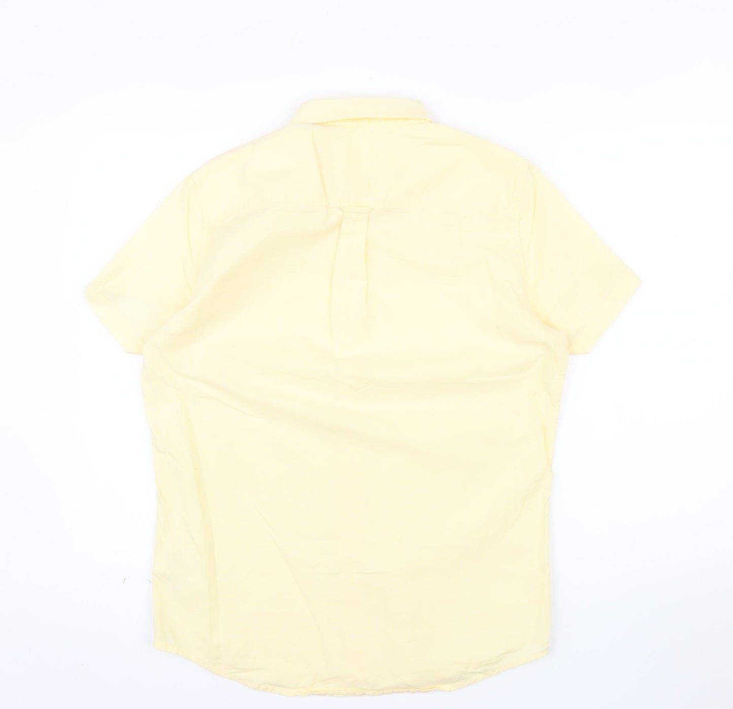 Burton Menswear London Men's Yellow Short Sleeve Cotton Casual Shirt M