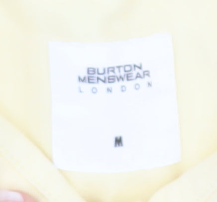 Burton Menswear London Men's Yellow Short Sleeve Cotton Casual Shirt M