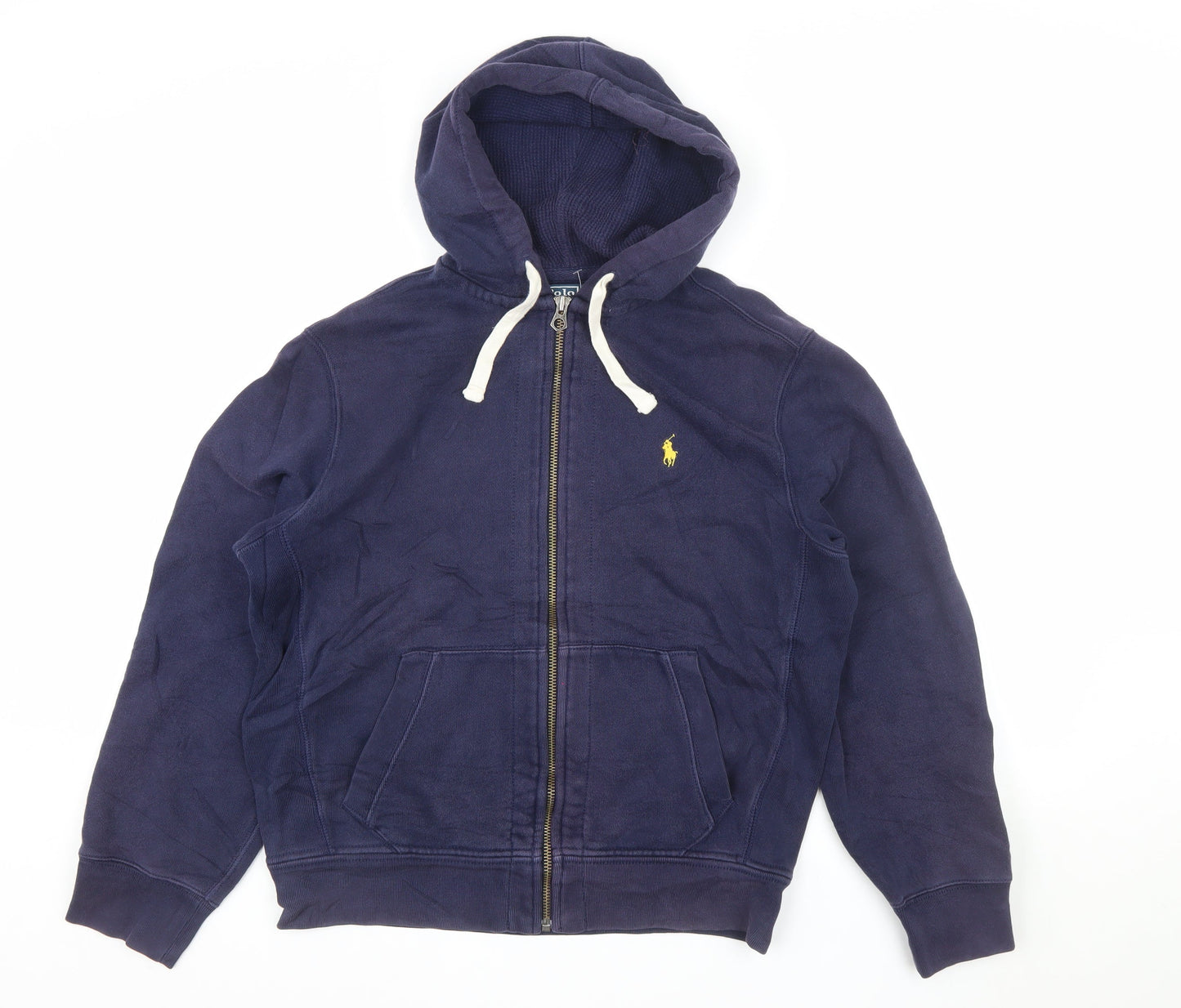 Ralph Lauren Men's Blue Full Zip Hoodie Size M Fleece Cotton Blend