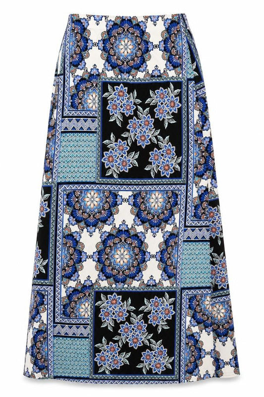 Long Tall Sally Women's Multicoloured Floral A-Line Midi Skirt Size 10