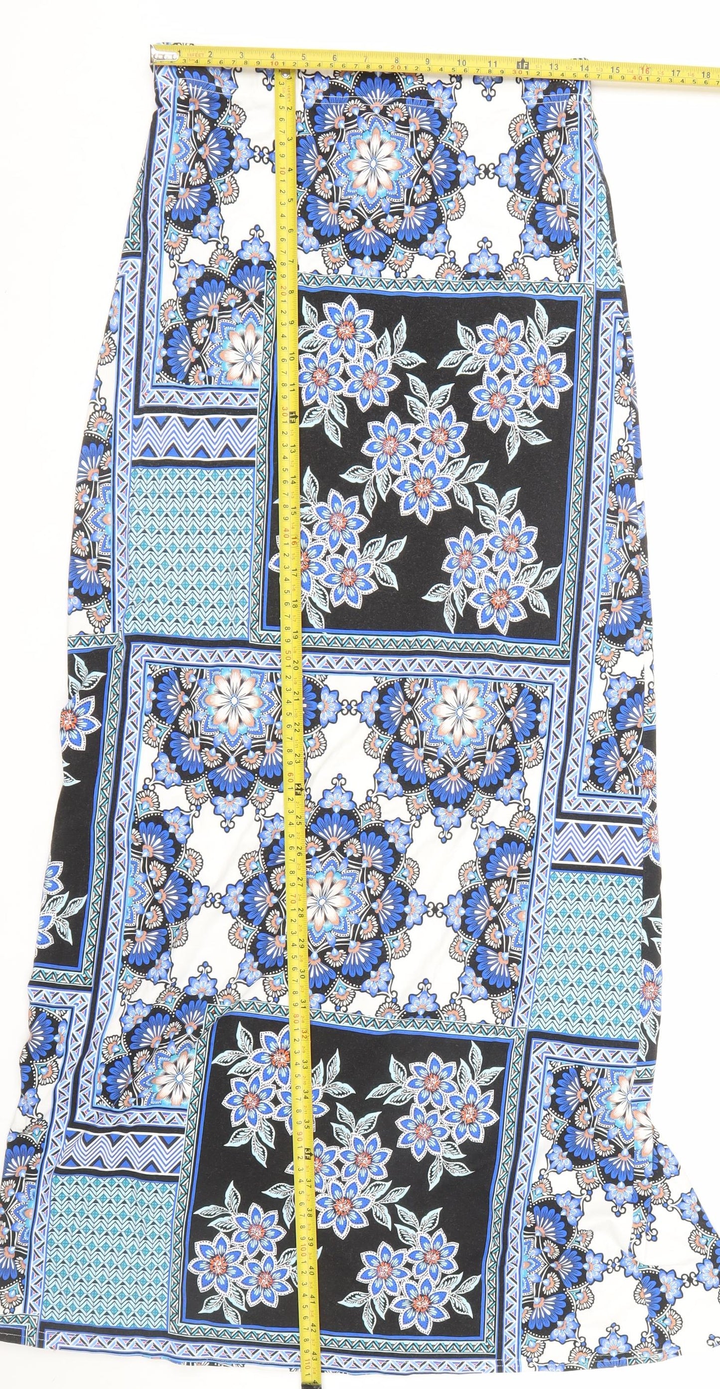 Long Tall Sally Women's Multicoloured Floral A-Line Midi Skirt Size 10